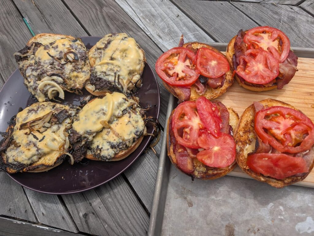 Last week I was challenged to make 4 burgers instead of 2. If this gets 8 upvotes, next Sunday I will make 8 BURGERS