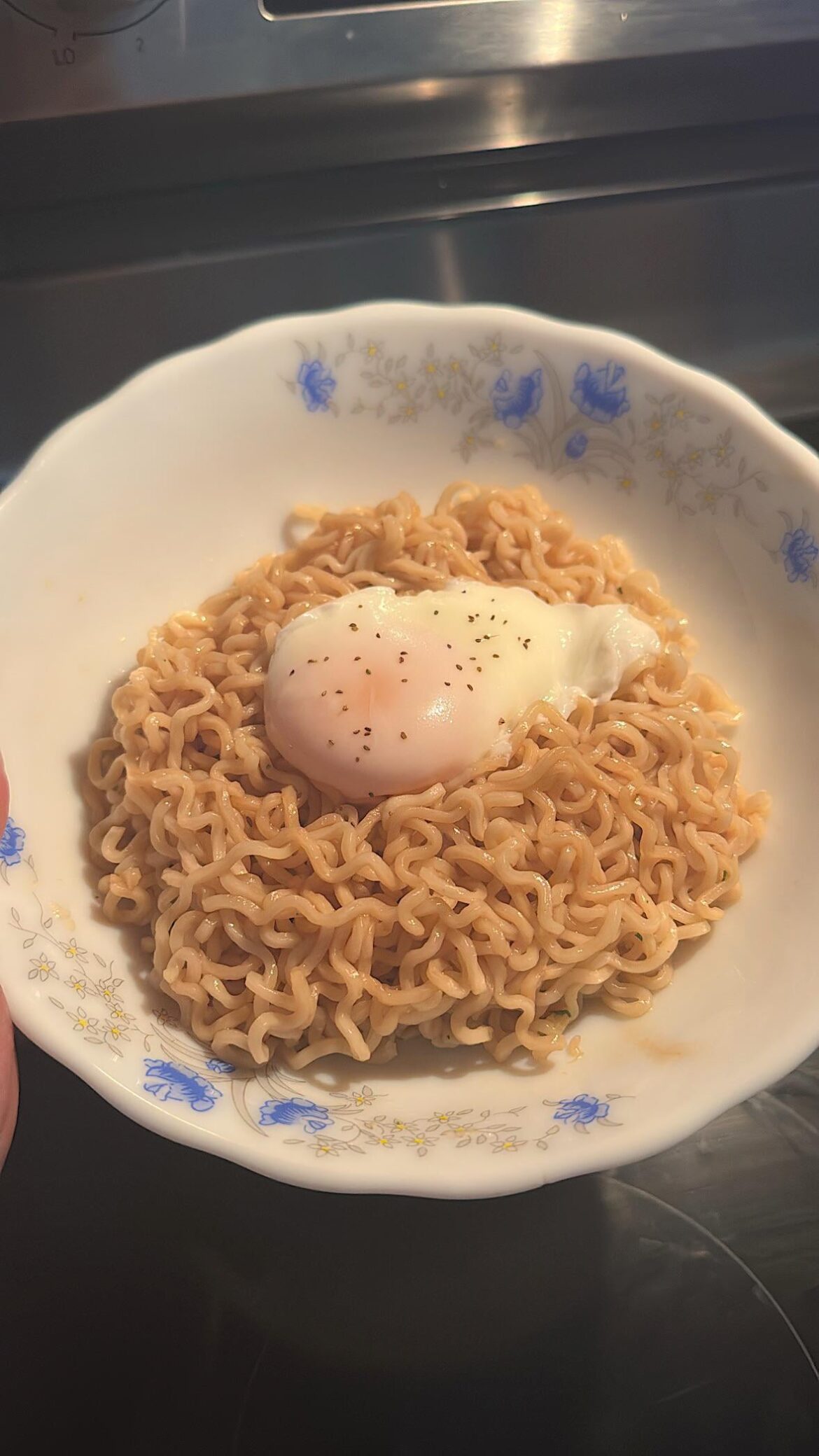 Late night noodles with an egg on top