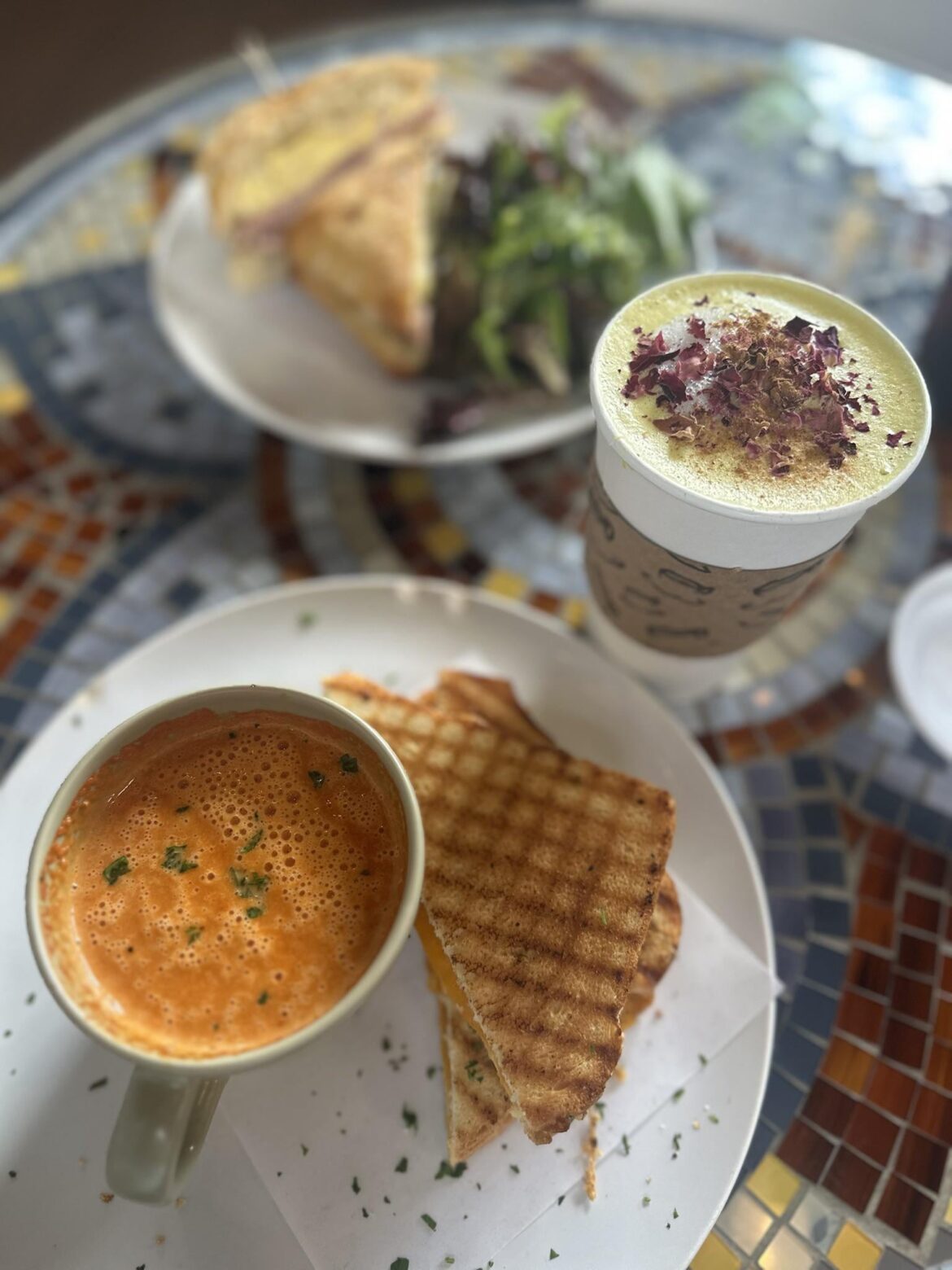 Grilled cheese with tomato soup.