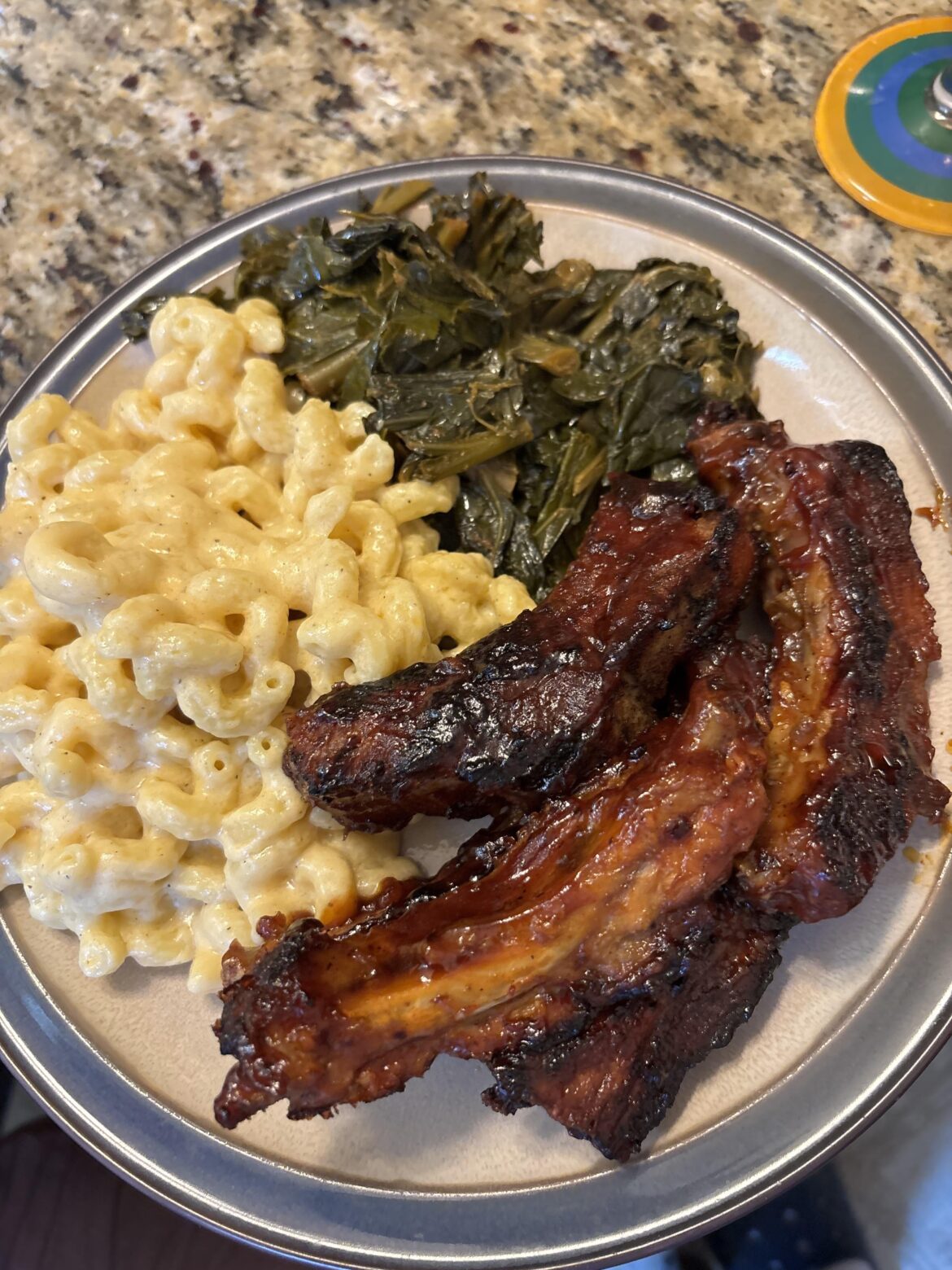 Baby Backs - Mac n Cheese - Collard Greens
