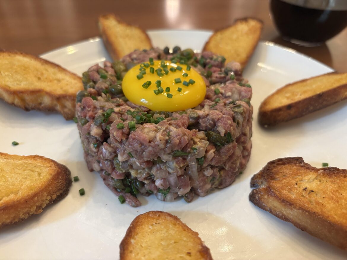 No love for this in r/foodporn. Behold my homemade steak tartare!