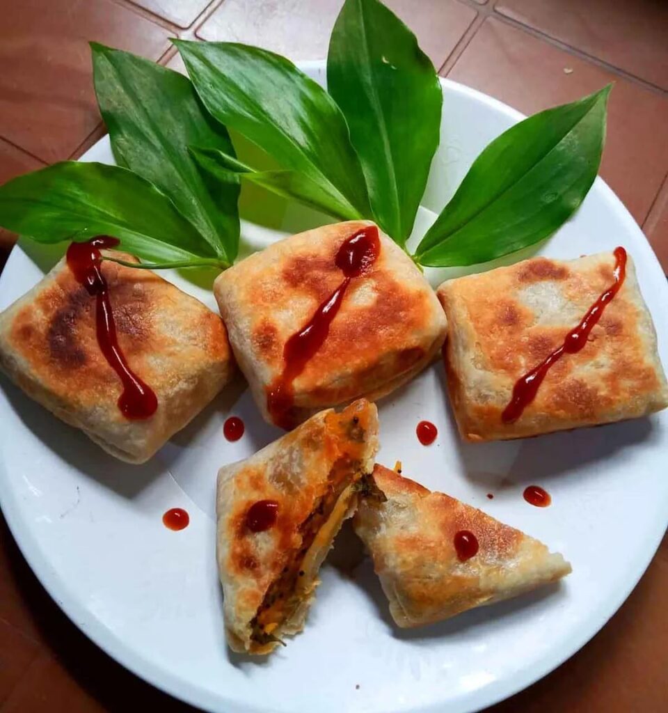 Sweet potato stuffed roti