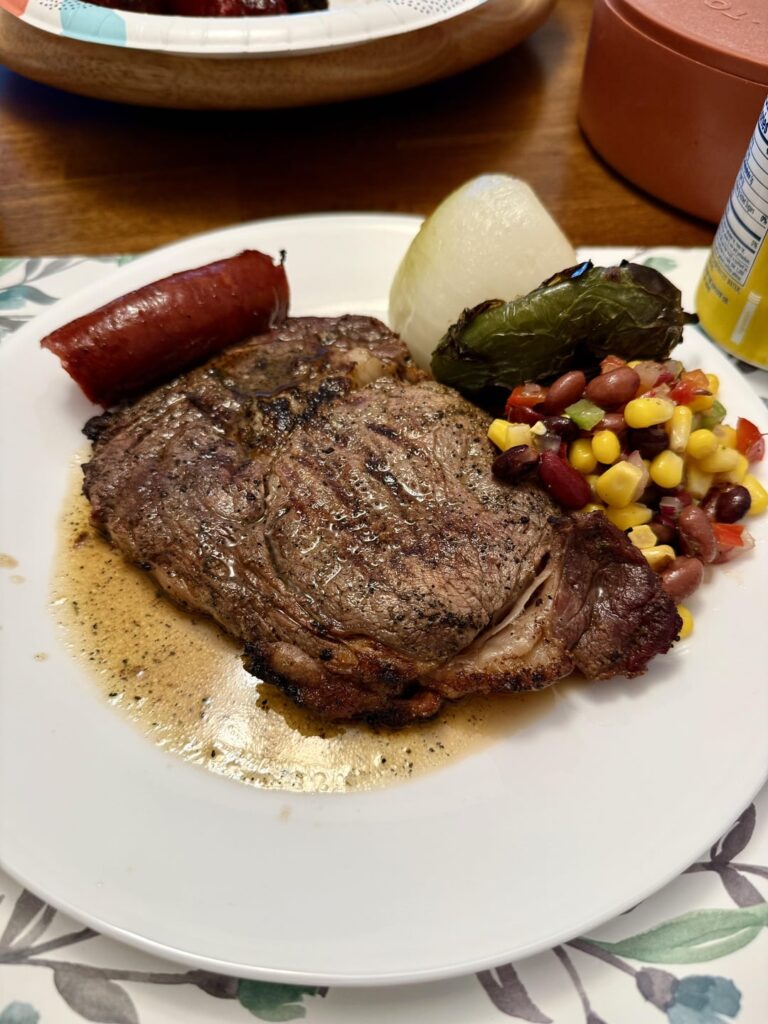 First Ribeye on the Kettle