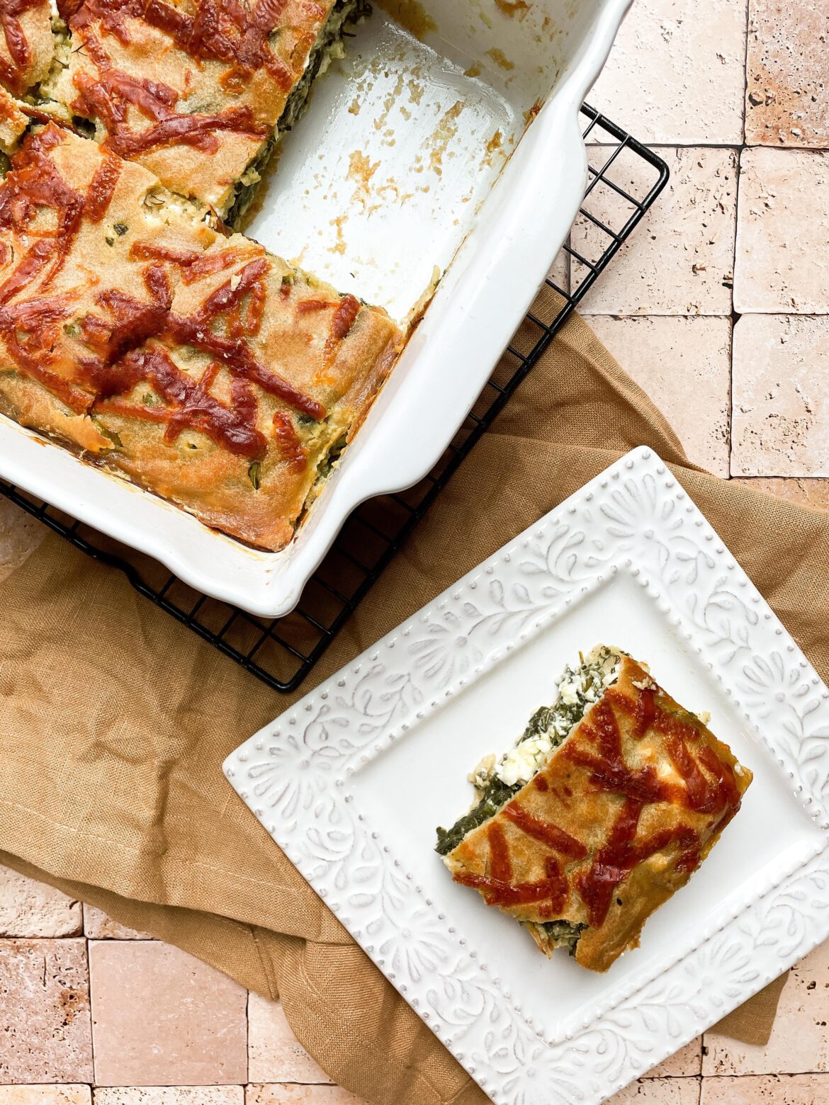 “Crustless” Spanakopita