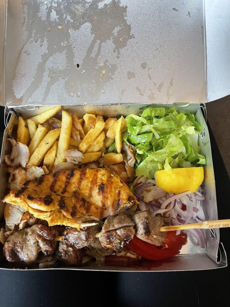 Help me estimate what I ate of this gyros box