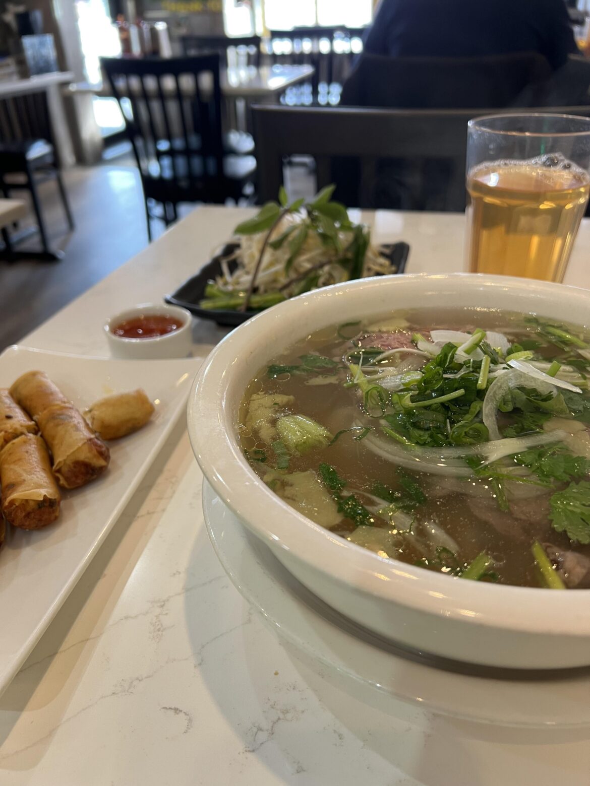 Stir fry beef Pho and spring rolls, Taste of Vietnam