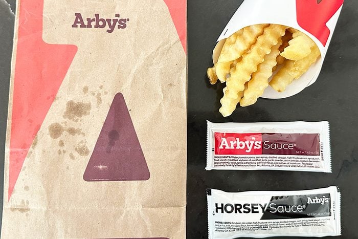 Arby's Sauce And Horsey Sauce with Potato Chips