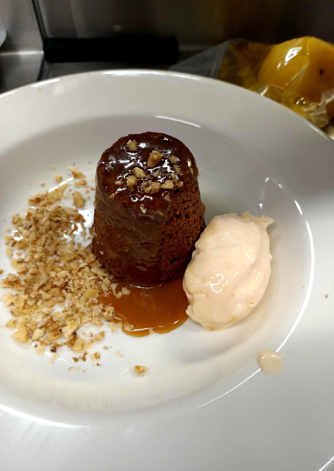 Made in culinary school. Sticky date pudding