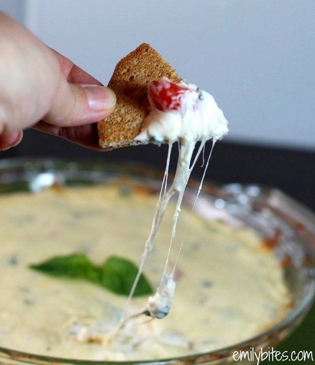 Caprese dip recipe Emily Bites