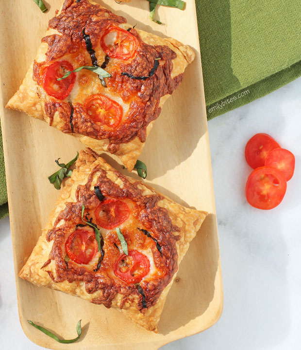 Caprese tarts from Emily Bites