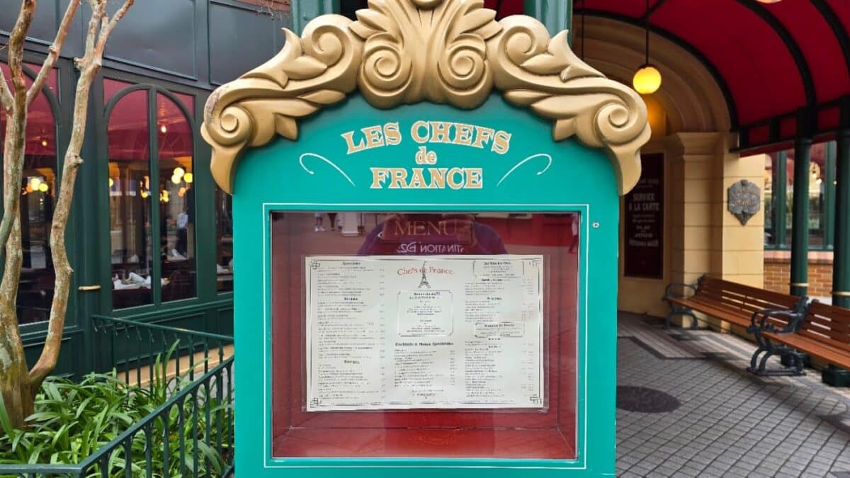 Walt Disney World Epcot Dining Menu Chefs De France Lunch  Dinner 2025