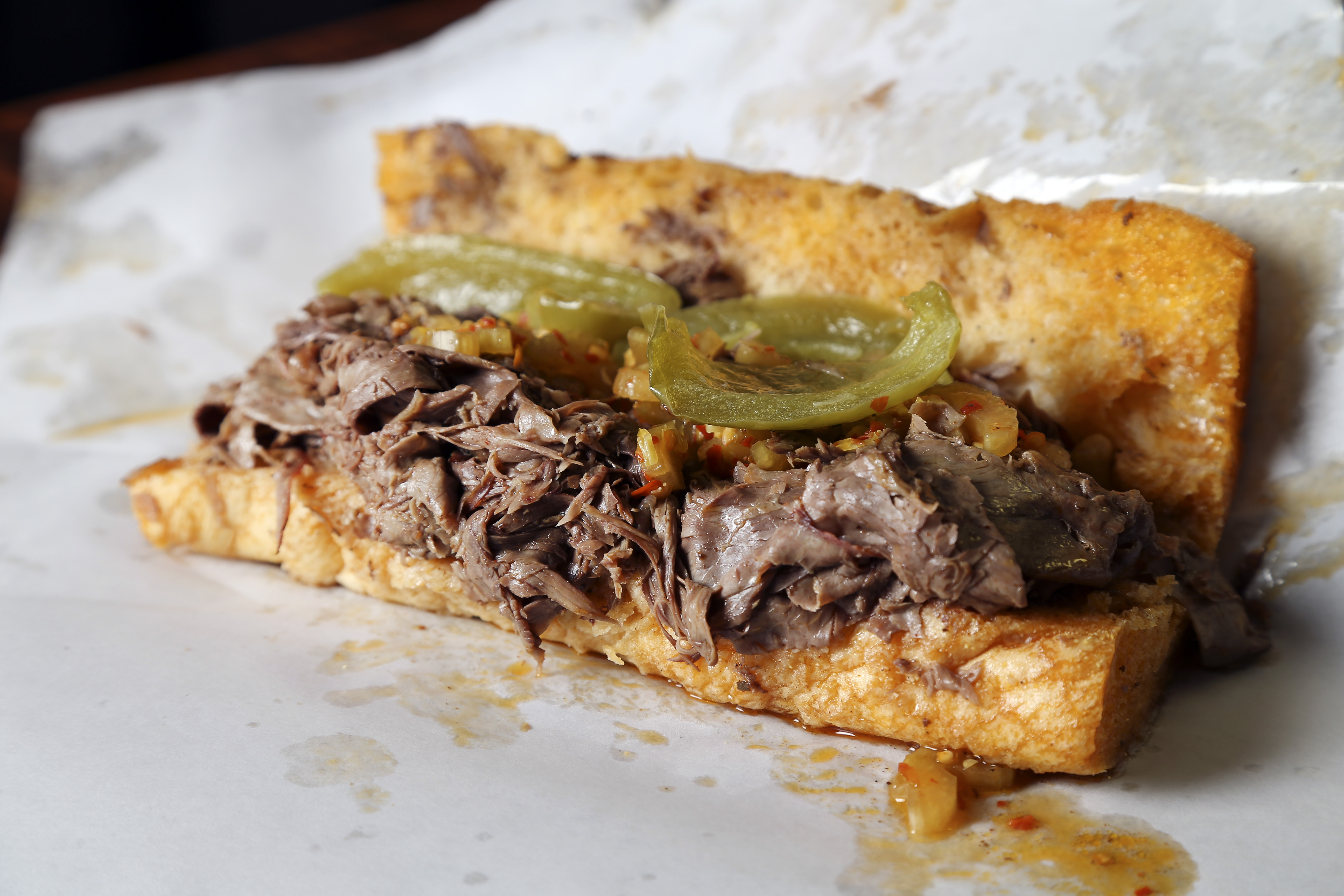 An Italian Beef sandwich at Al's Italian Beef on West Taylor Street in Chicago is shown in 2014.