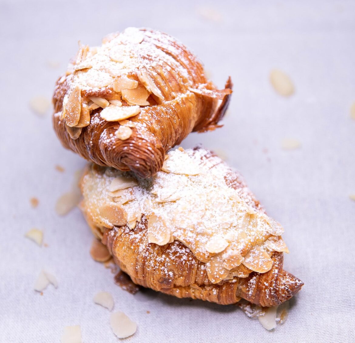 Almond croissants from the new Le Petit Four Bakery in Wellesley.