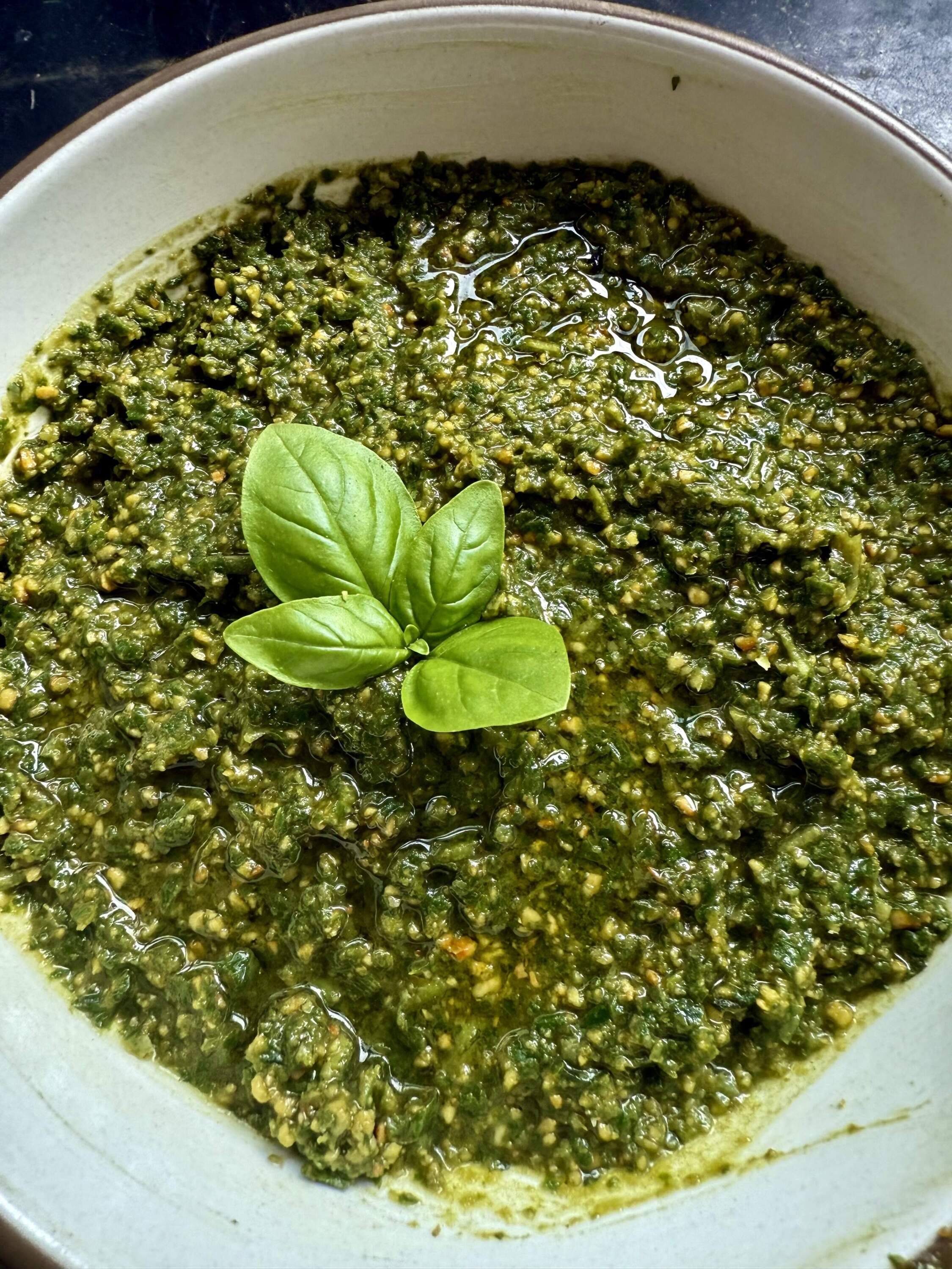 Basil pesto. (Kathy Gunst/Here & Now)