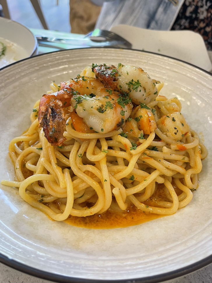 Calabrian prawns spaghetti from Loam Bistro