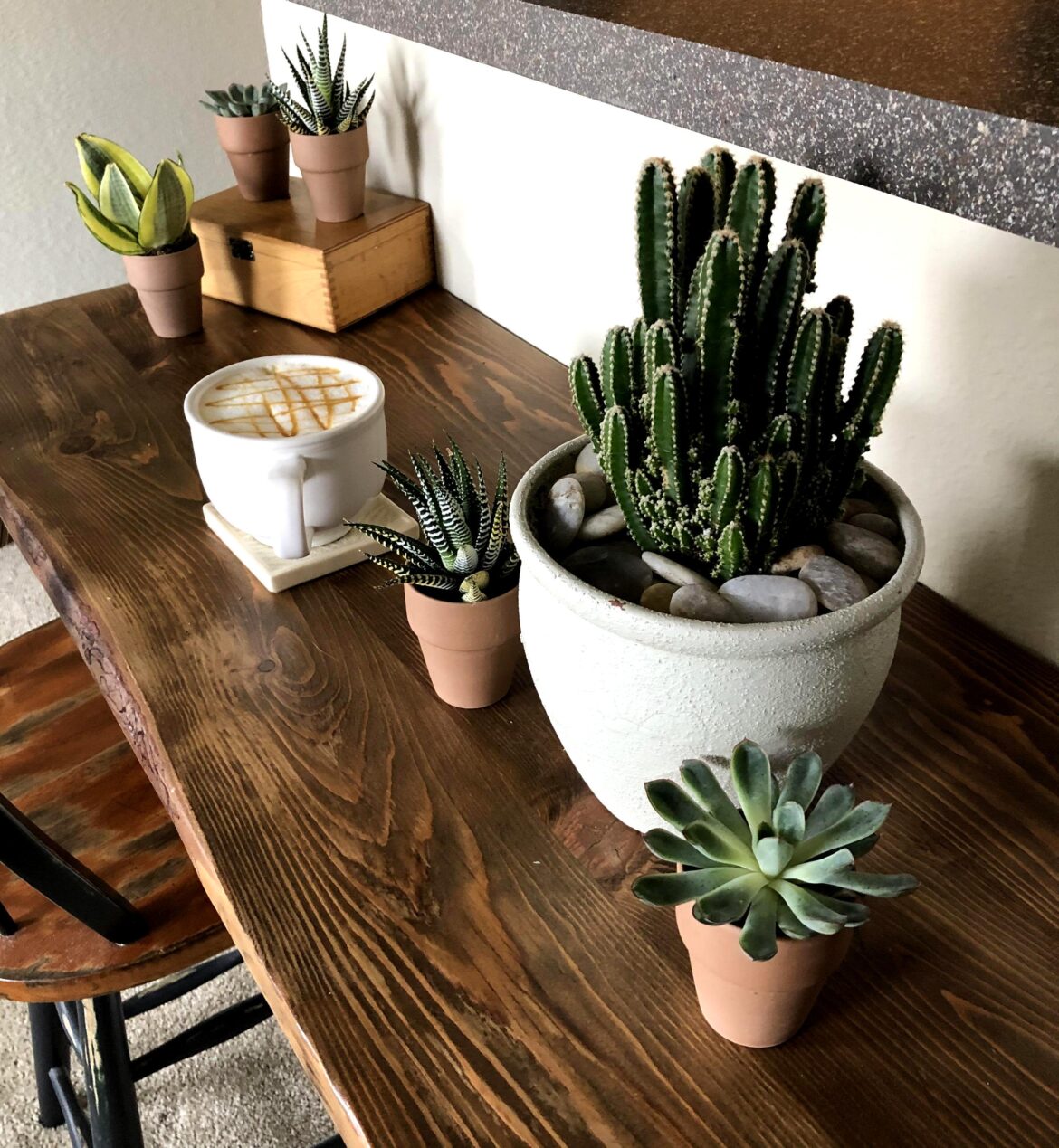 Not a coffee shop, but my apartment setup for a relaxing morning coffee