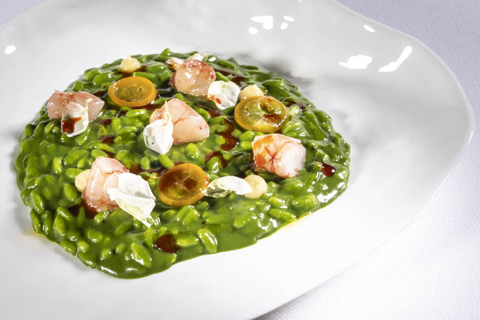 Luca s Risotto al prezzemolo kumquat pickled gamberi rossi di Mazara del Vallo e olio alla n duja 1 1
