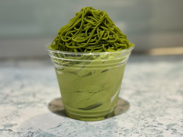 Matcha Mont Blanc at Matcha Ren inside Costa Mesa's Mitsuwa Marketplace. (Brock Keeling, Orange County Register/SCNG)