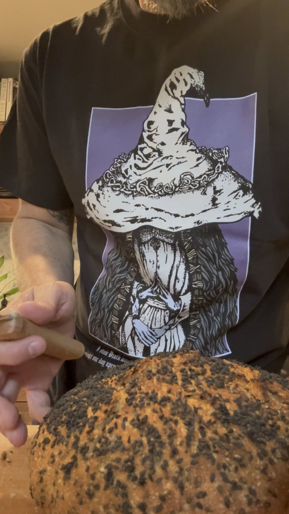 Crumb shot - 40% Wheat sesame bread.