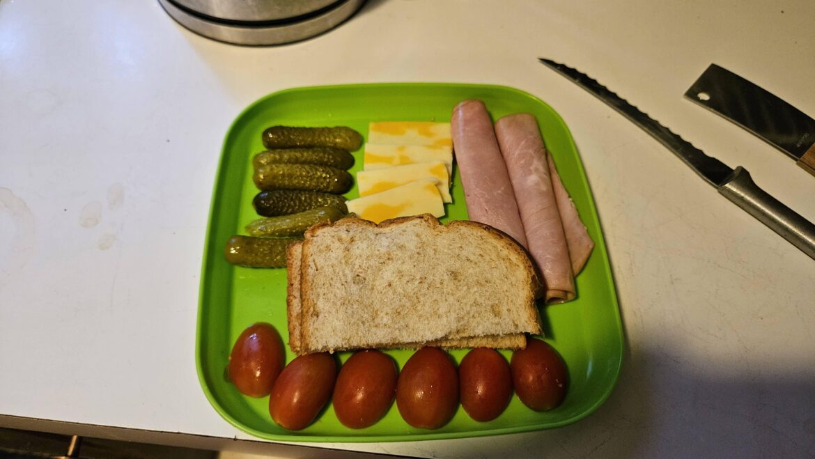My 3 year old's lunch board
