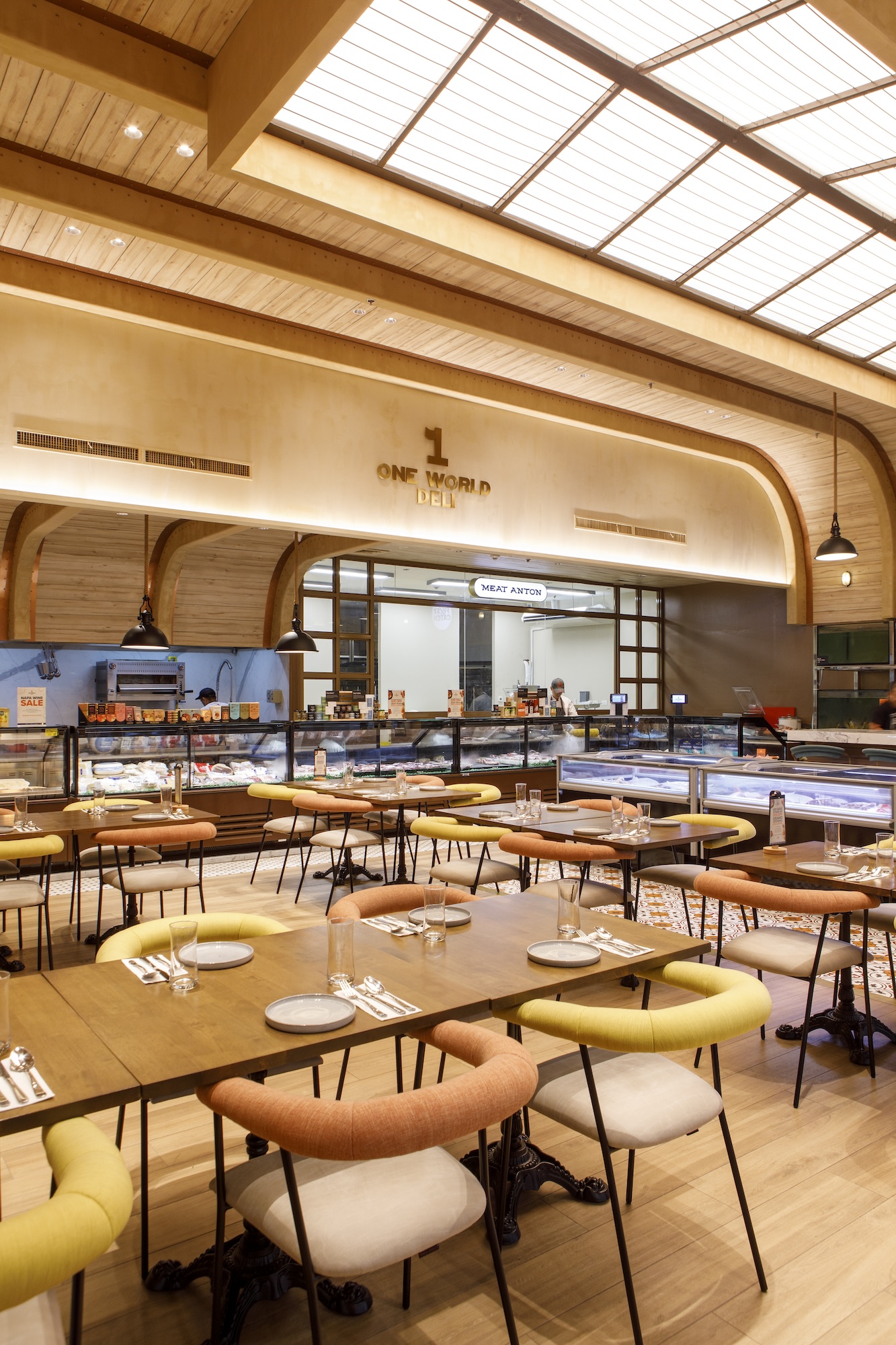 Wood panels dominate the One World Deli branch in Mall of Asia
