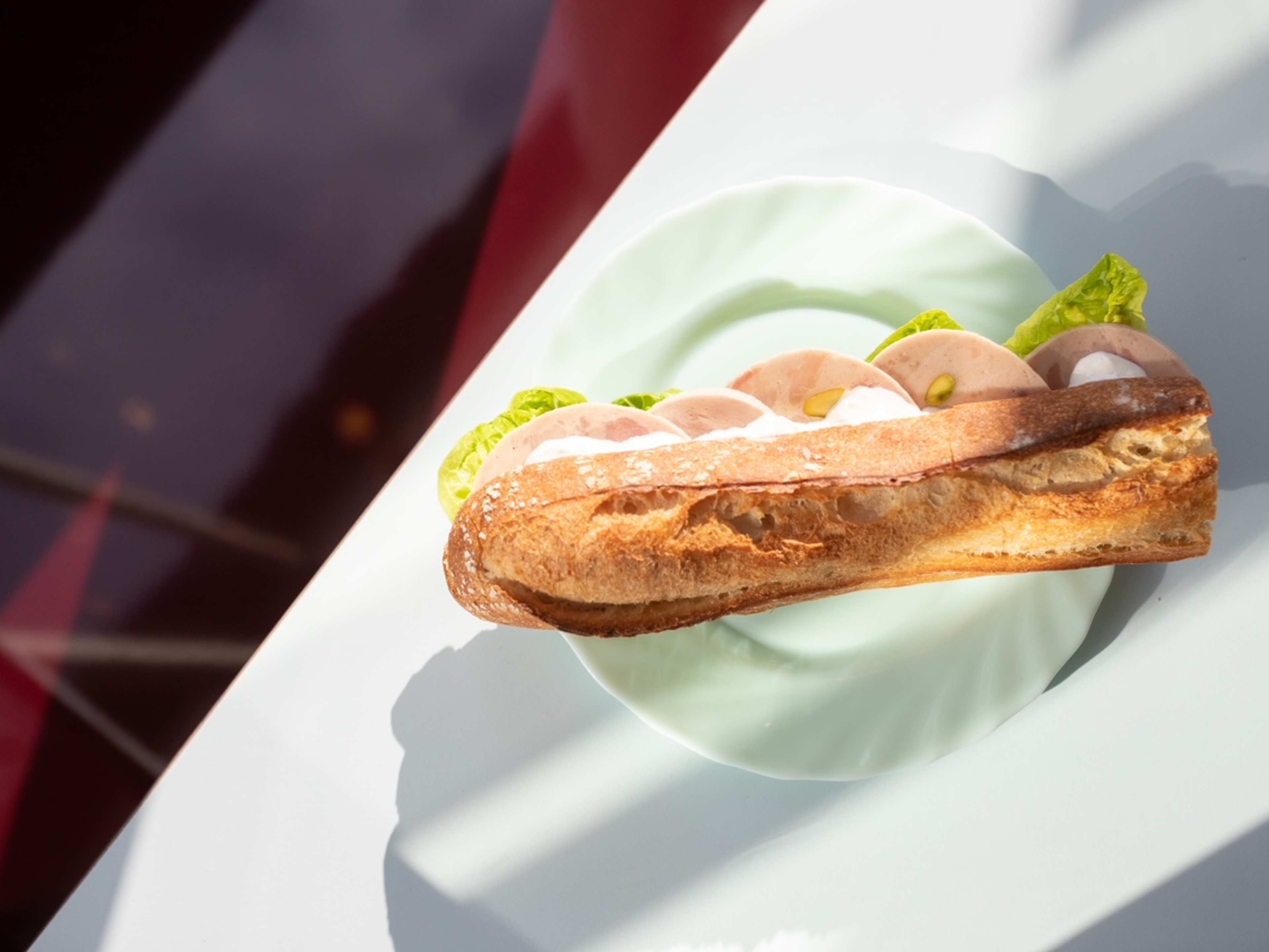 baguette sandwich on plate