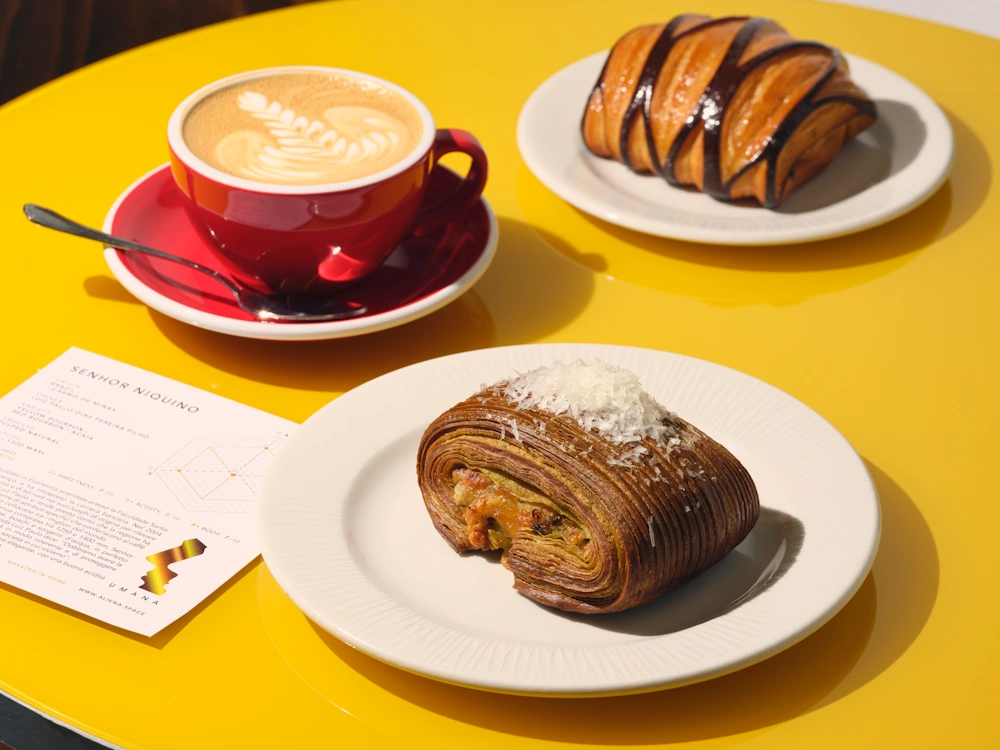 Pastries and coffee at Luna in Rome, Italy.