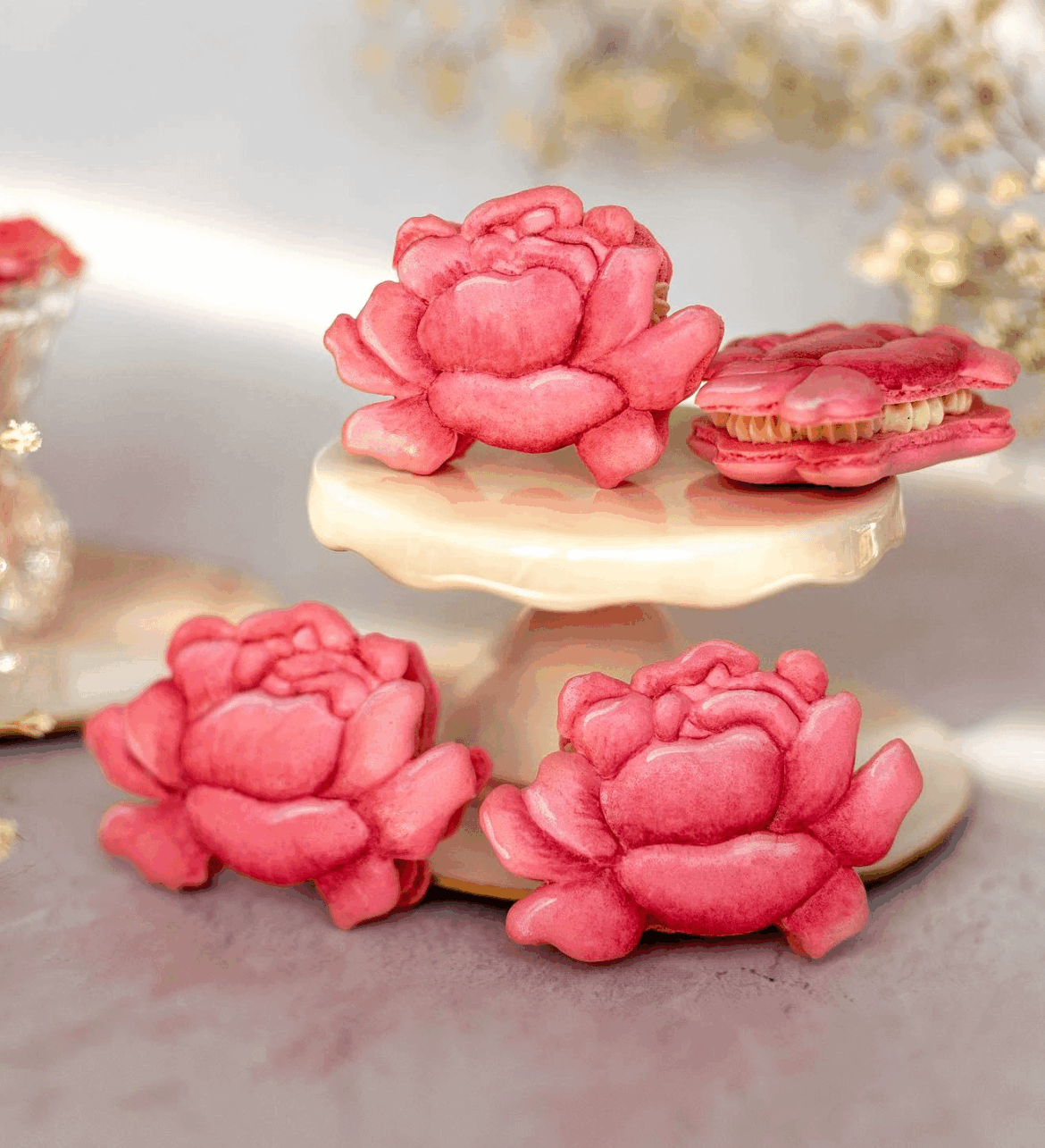 Made some peony macarons for a special birthday What do you guys think