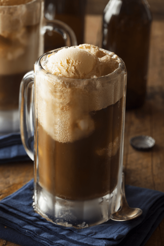 Root Beer Float with Vanilla Ice Cream