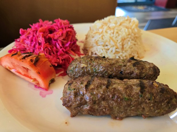 The lunch portion of the Kofte is shown from a recent visit to Pasha Turkish Kitchen in Willowick. (Mark Koestner - For The News-Herald)