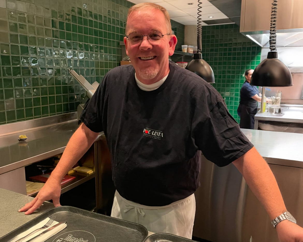 Brian Poe opens POE-Lenta at Time Out Market Boston Chef Brian Poe in the kitchen at POE-Lenta, his new Italian cafe at Time Out Market Boston.