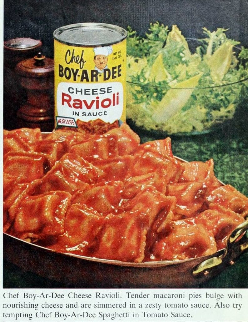 Vintage Chef Boy-Ar-Dee Cheese Ravioli - 1960s