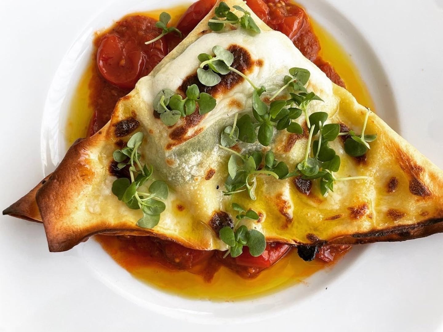 Fazzoletti from the brick oven at Little Sage in the North End.