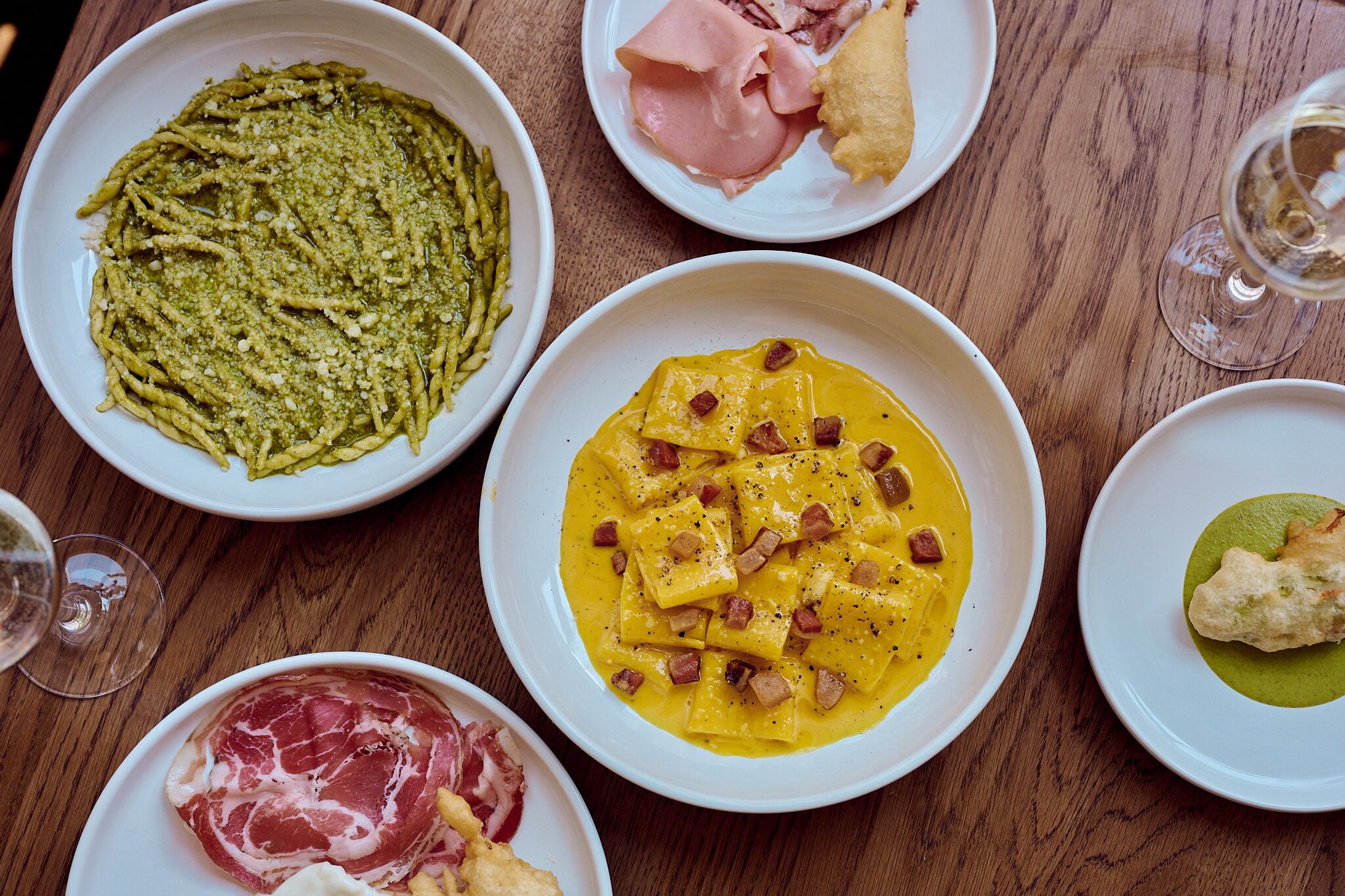 Dishes of pasta at Lupa