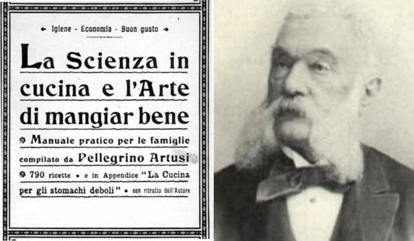 Left: A later edition of Artusi's cookbook advertises recipes for "weak stomachs." Right: the only known photograph of Artusi.