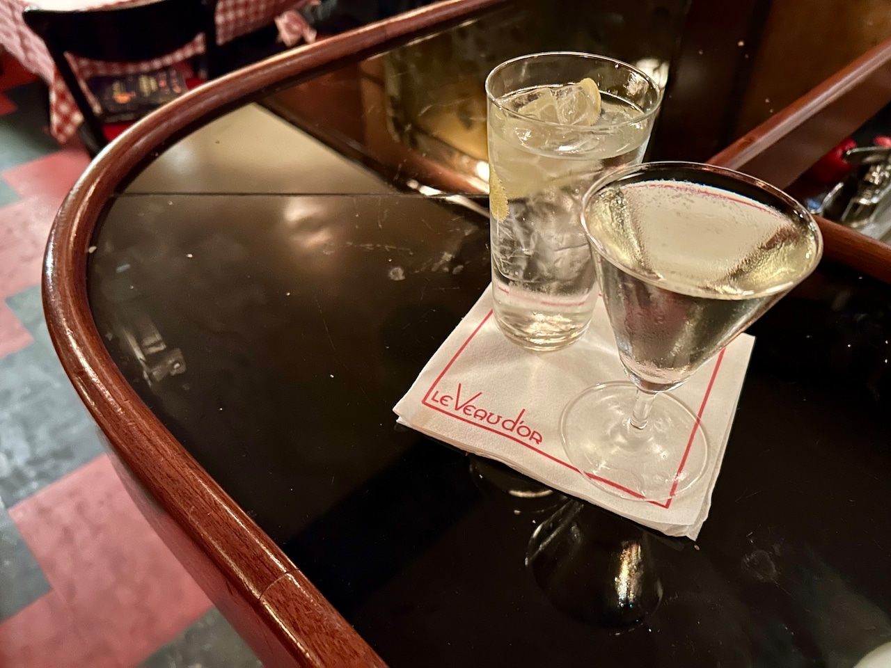 The martini "Our Way" at Le Veau d'Or, which belongs in New York's martini pantheon, comes with a sidecar of vermouth and salty Spanish mineral water.