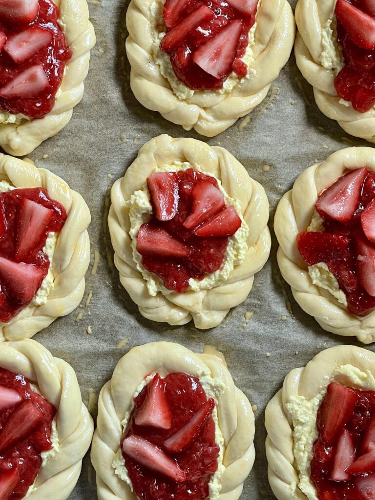 Cream cheese and strawberry danish