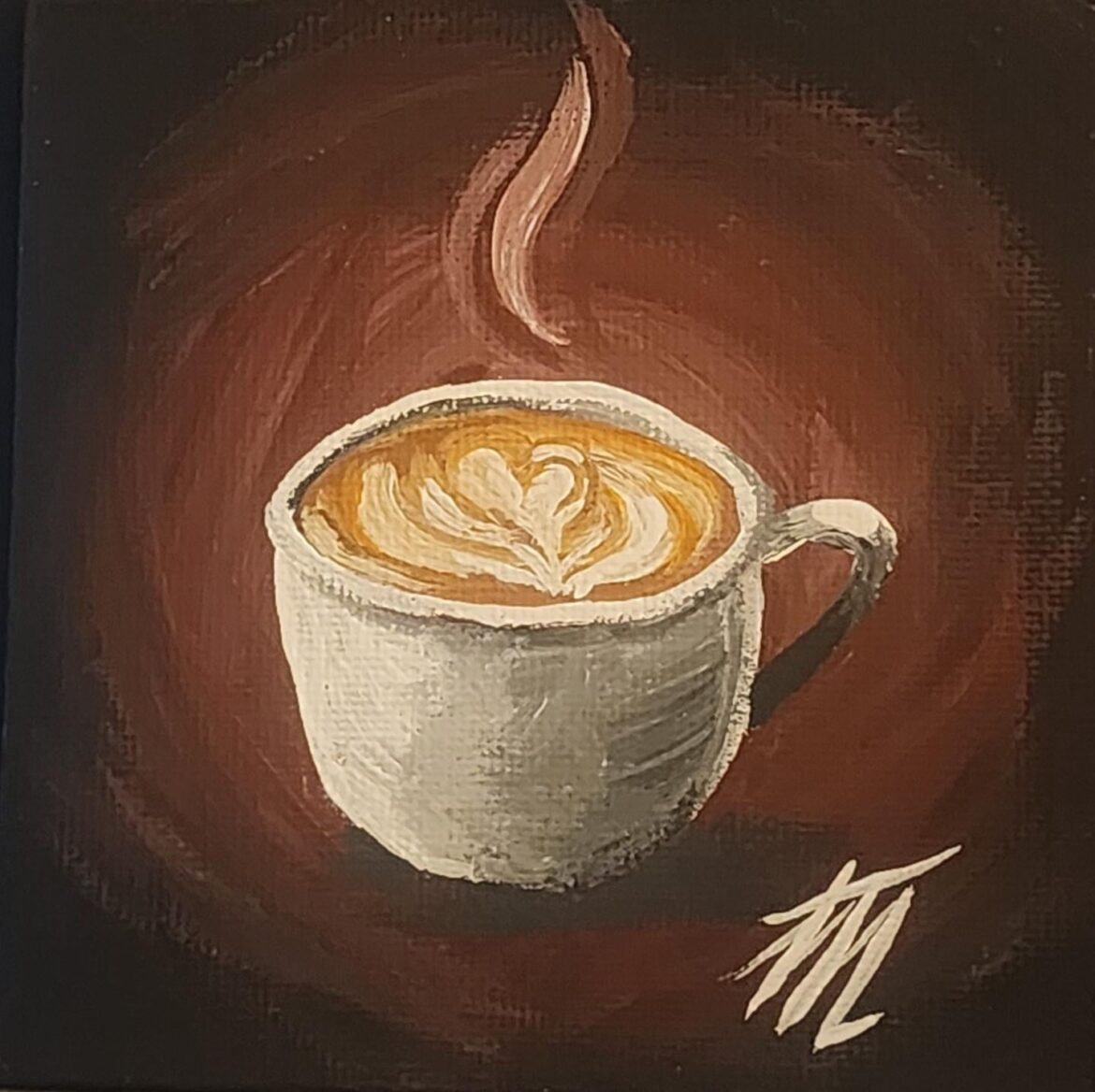 2.5x2.5in Espresso Painting I made
