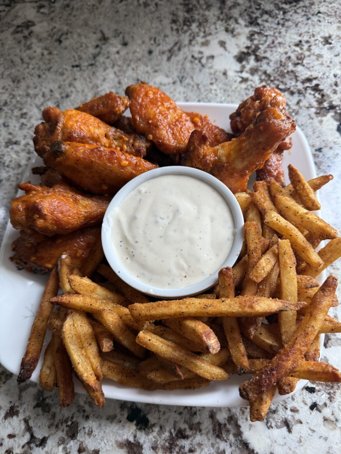 Wings, Fries, and Homemade Ranch!