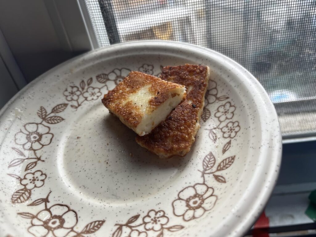 the cool thing about halloumi is its literally grilled cheese