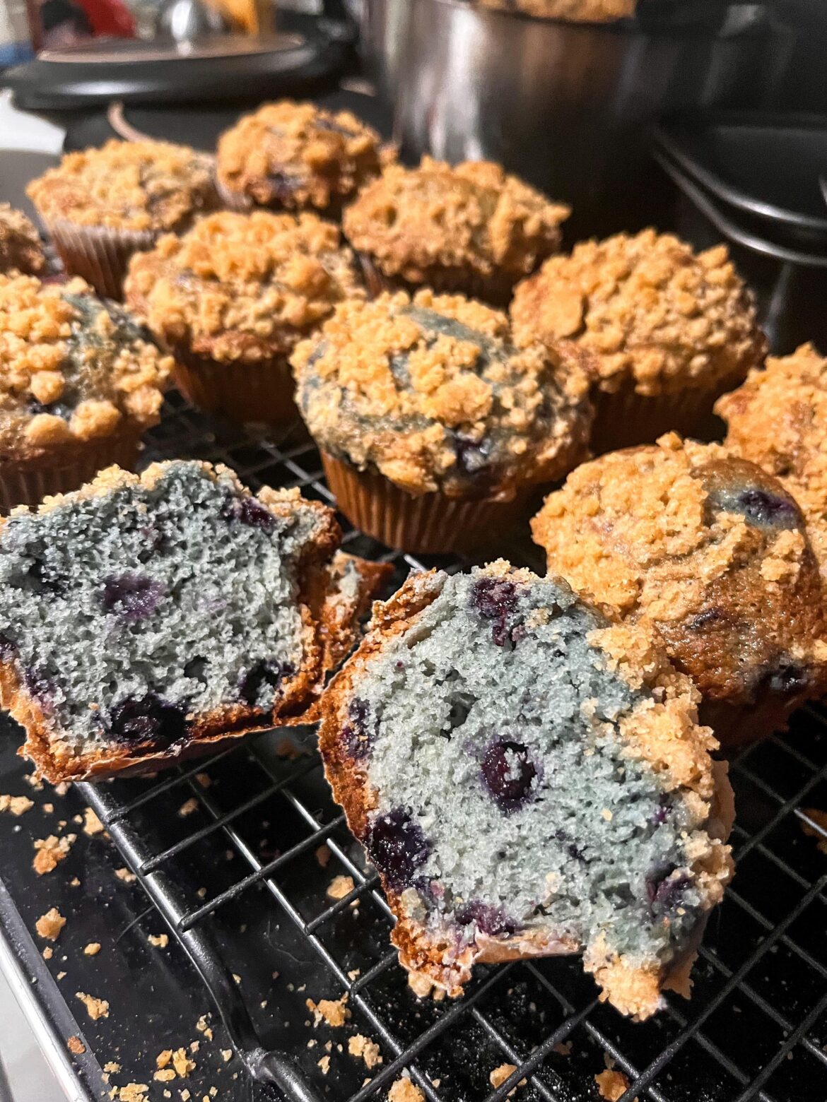 My blueberry muffins are blue inside