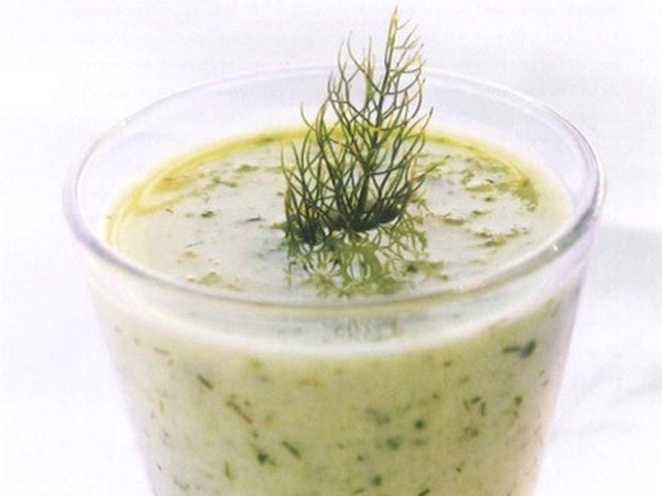  A chilled pea and buttermilk soup is a perfect warm weather appetizer.