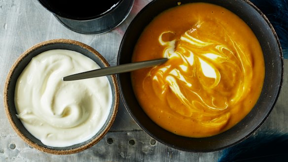 Karen Martini’s roast pumpkin soup with ginger and Malaysian curry powder.