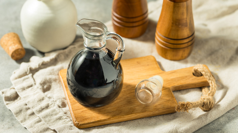 A jar of balsamic vinegar
