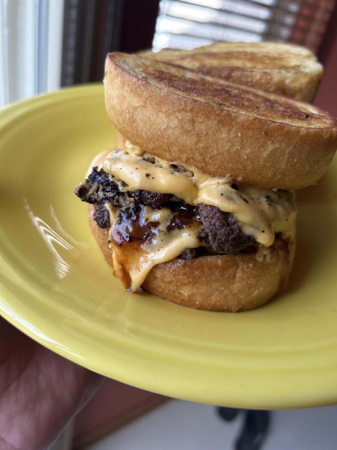Double cheesies on garlic Texas toast bun