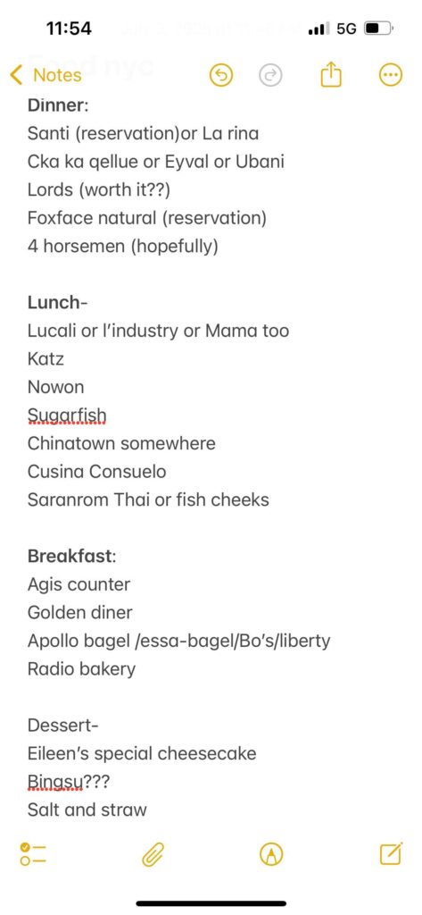 Ny in two weeks. Finalizing my restaurant list Ny in two weeks. Finalizing my restaurant list