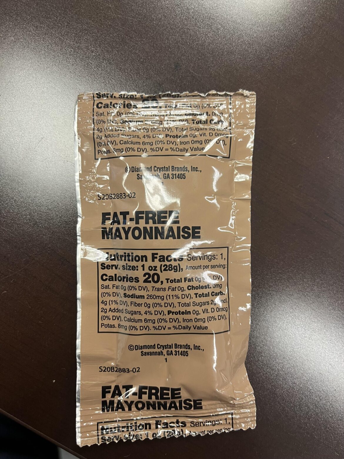 Insane macros on mayo found in MRE (from Amazon)