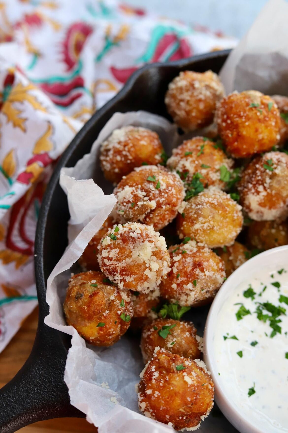 Mashed and Fried Crispy Potato Puffs with Pecorino