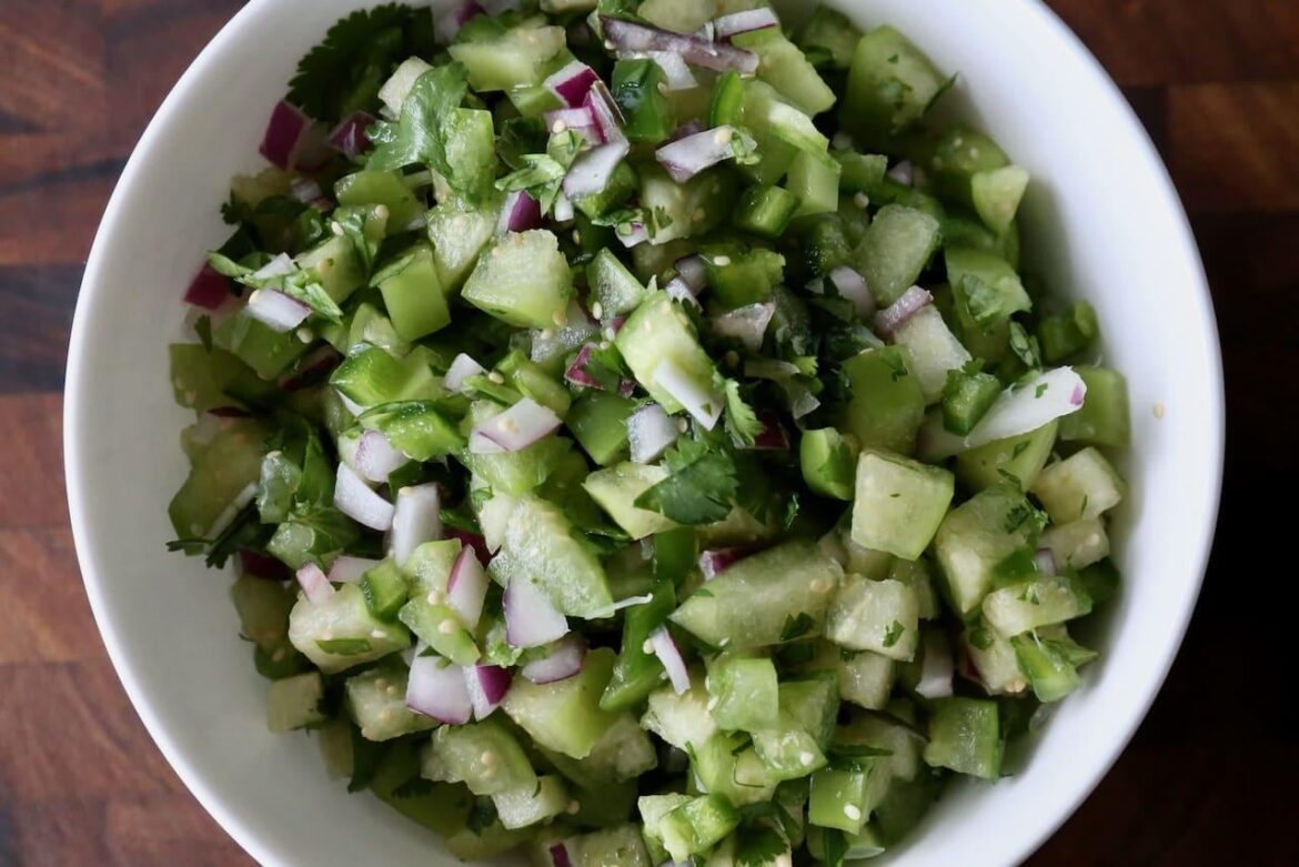 Tomatillo Pico de Gallo Salsa with red onions