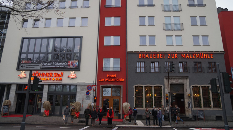 The exterior of Brauerei zur Malzmühle in Cologne, Germany